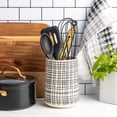 thumbnail image 2 of Thyme & Table Ceramic Utensil Holder, Cross Grid, 2 of 5