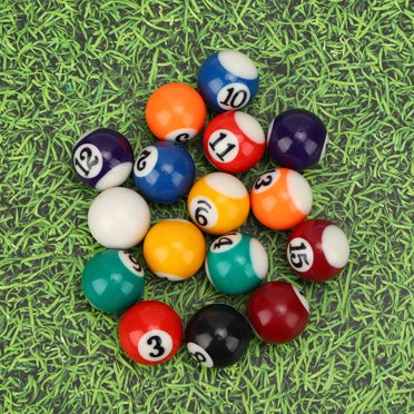 Khall 16 Pcs Résine Écologique Mini 2,5 cm Jouet Boule de Billard pour Enfants Accessoire de Table de Billard, Mini Boule de Billard