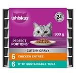 Whiskas Perfect Portions Poulet & Coupes de thon Entrée dans un emballage de variétés de gravy