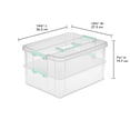 thumbnail image 2 of Sterilite Stack & Carry 2 Layer Handle Box & Tray, 4 Pk, 2 of 9