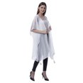 thumbnail image 3 of Moomaya Womens Georgette Shrug Open Front Long Sheer Coverup w/ Tassels, 3 of 7