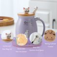 thumbnail image 2 of Cat Mug Kawaii Tea Cup with Infuser and Lid Purple Cat Ceramic Coffee Mug Cute Cool Preppy Stuff Birthday Gifts for Mom Gifts for Women Girlfriend Girls Cat Lover Gifts(13oz), 2 of 8