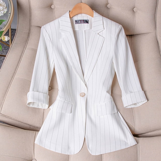 Soki Women's 3/4 Sleeve Lightweight Work Office Blazer Jacket (S-3XL)