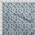 thumbnail image 4 of oneOone Rayonne Bleu Sarcelle Tissu Floral Rétro Matériel de Couture Tissu Imprimé au Mètre 56 Pouces de Large, 4 of 5
