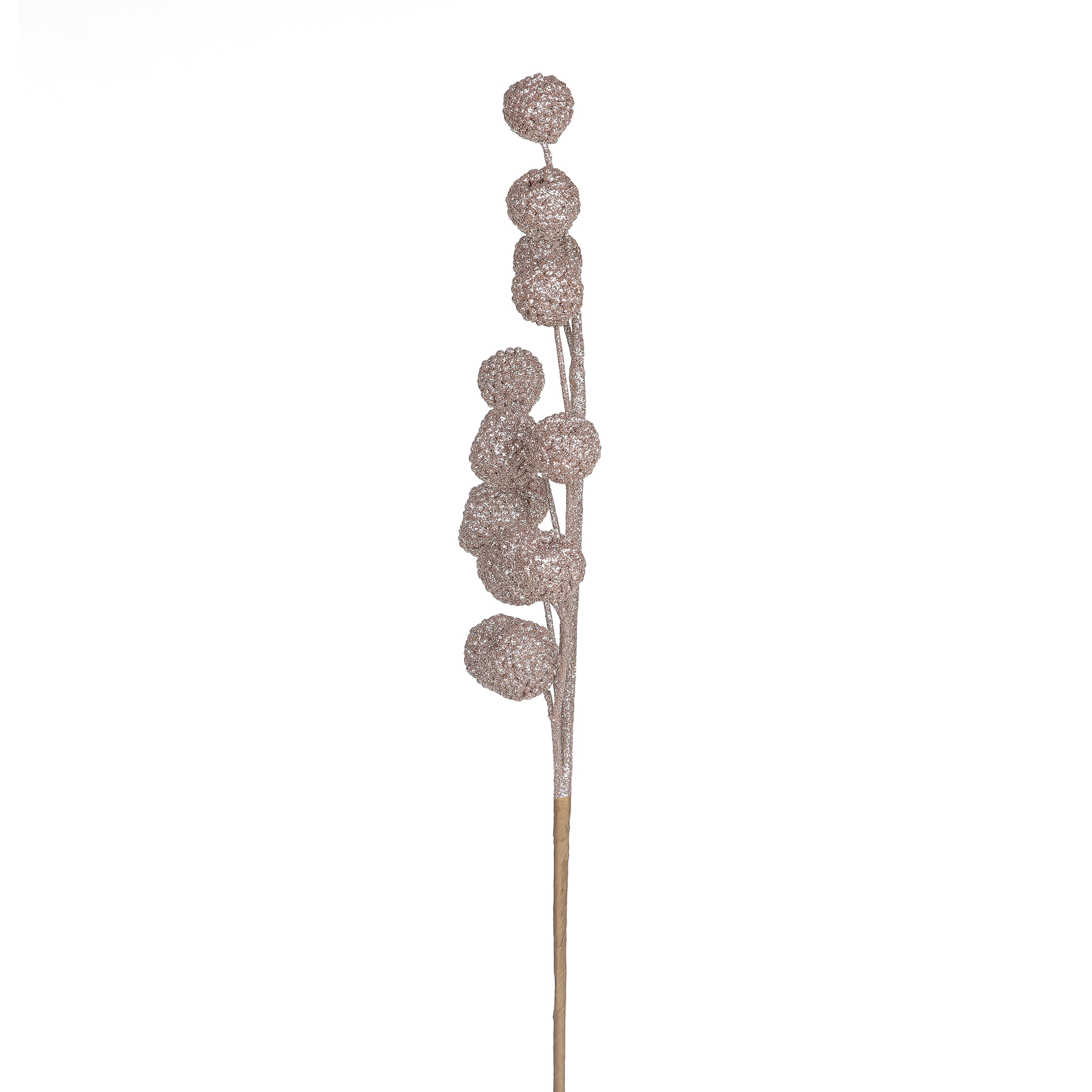 HOLIDAY TIME 18 Inch Glitter Ball Christmas Spray, 80% Polystyrene Foam 20% Iron Decor Stem