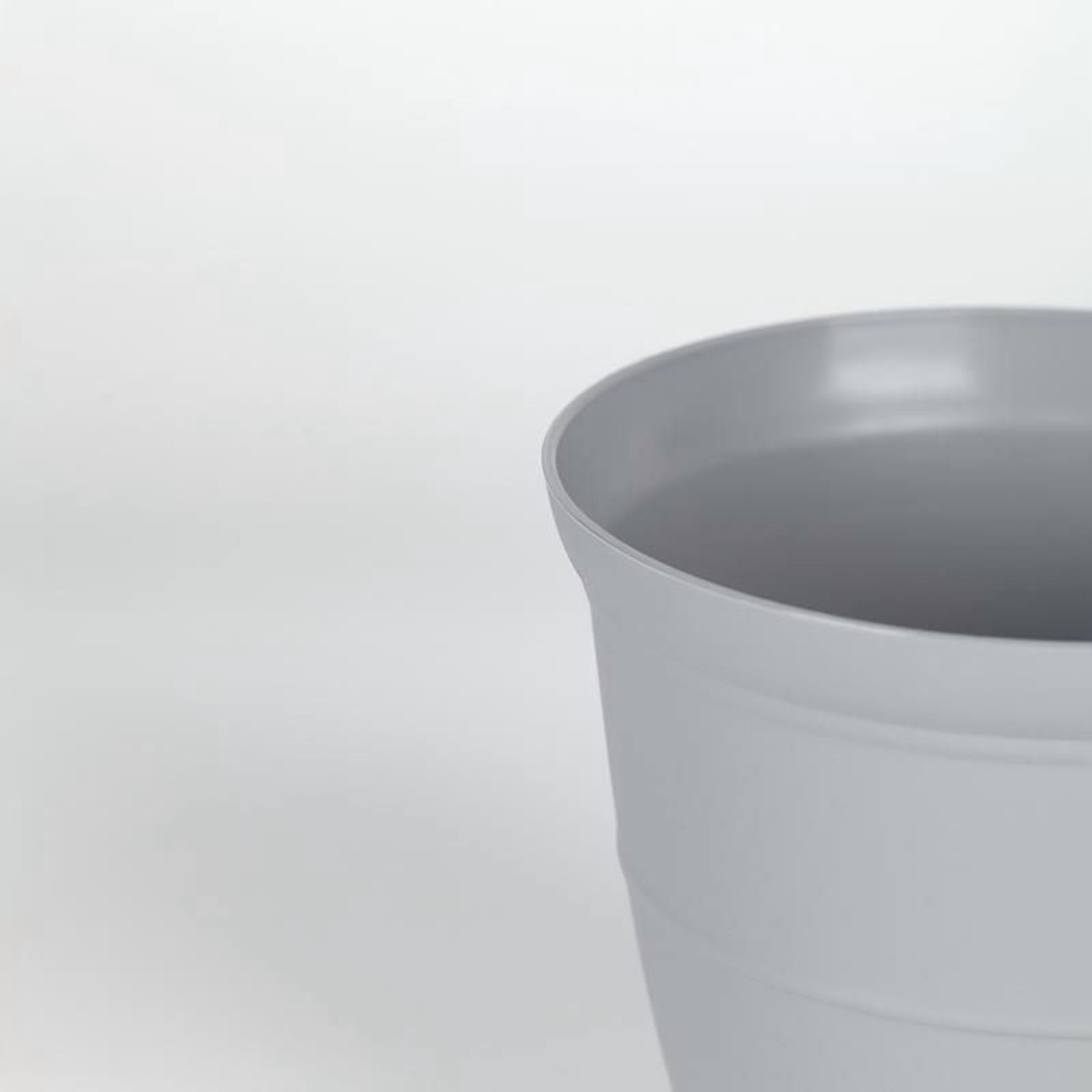 Mainstays Basic Bell Planter 8 inch Grey, Classic Design with Attached Tray Durable Weather Resistant  Matte Finish