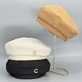 thumbnail image 3 of Femmes Bonnet de Tous les Jours Porter Easy-matching Chic Tricot Texture Femmes Béret, 3 of 5