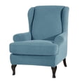 thumbnail image 3 of Wing Back Arm Chair Cover Armchair Cover 2-Piece Wingback Sofa Slipcover Light Blue, 3 of 8
