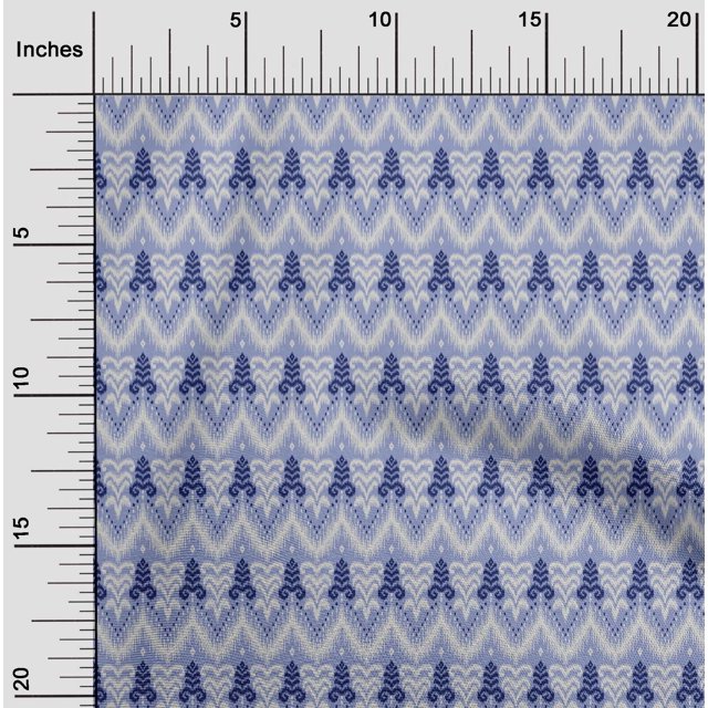 oneOone Polyester Lycra Tissu Chevron & Tourbillon Ikat Impression Tissu à Coudre BTY 56 Pouces de Large
