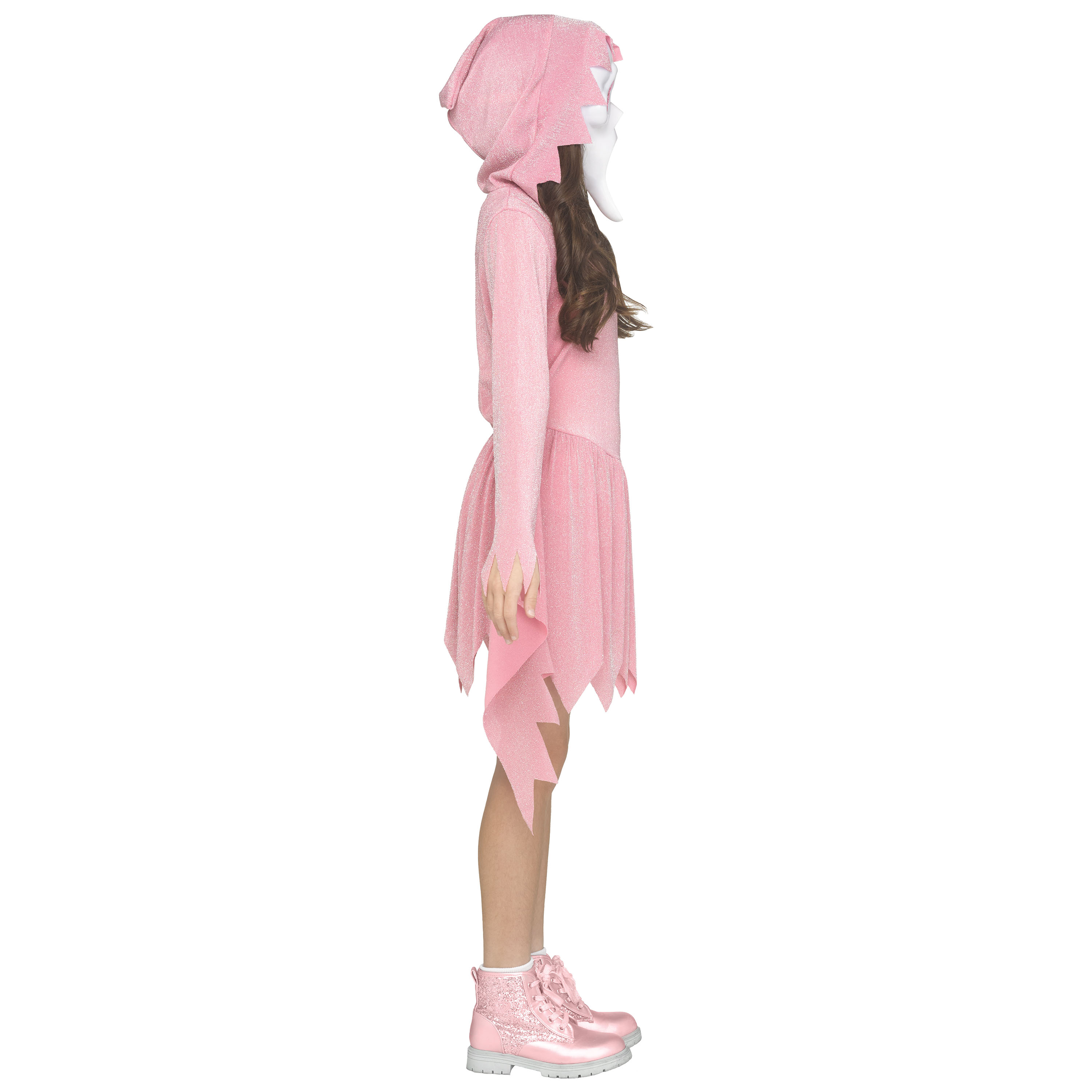 Costume d’Halloween Ghost Face pour enfants, rose pastel, filles taille L 10-12, par Fun World