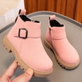 thumbnail image 2 of HBFAGFB Bottes pour Filles Tout-Petits Semelle Souple Confortables Enfants Peluche Décontractées Chaussures à Boucle Rouges Taille 33, 2 of 7