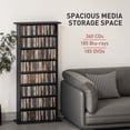 thumbnail image 4 of HOMCOM Media Storage Cabinet 8-Tier DVD Shelf w/ Adjustable Shelves Black, 4 of 10
