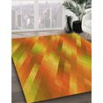 thumbnail image 3 of Ahgly Company Tapis d'Intérieur Ronds Transitionnels Lavables à la Machine Orange Rouge Orange, 4 Pieds Rond, 3 of 7