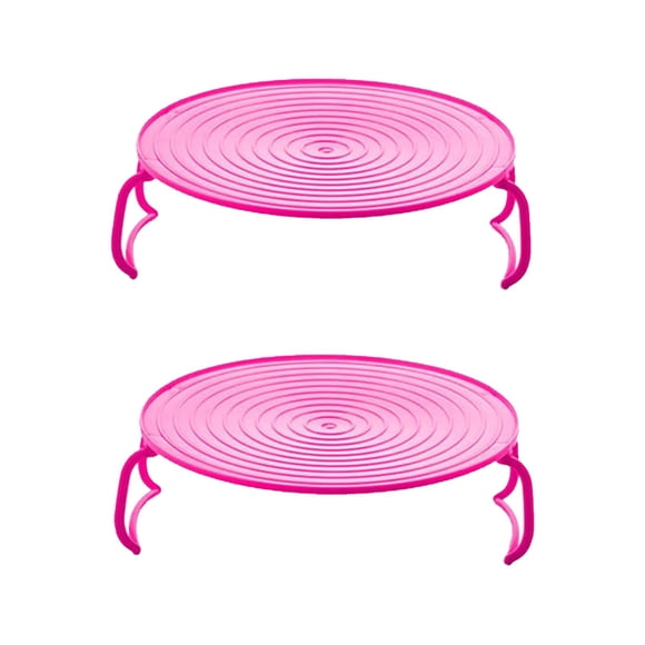 Bovemsi Organizer Rack 2 Pack Microwave Folding Tray Microwave Stacker Cooker 2 Tier Microwave Plate Stacker Microwave Heating Layered Tray With Foldable Handles For Bowls Water Cups