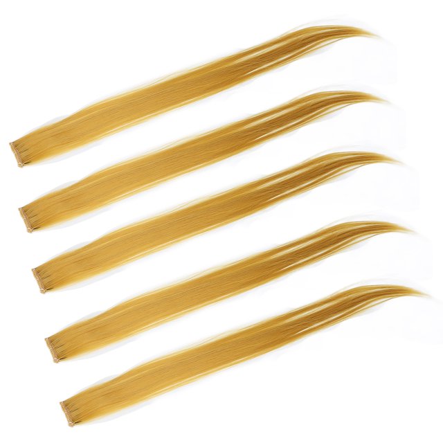 Colored Hair Clip, Clip 5pcs Long Straight Complement Natural Hair For Cosplay For Women Gold