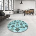 thumbnail image 4 of Ahgly Company Tapis de Zone Carrés d'Intérieur Lavables à la Machine, Transitionnels, Bleu Tron, 4 Pieds Carré, 4 of 7