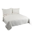 thumbnail image 2 of Marina Decoration Solid Embossed Pinsonic Coverlet Bedspread Bedding Ultra Soft Summer Quilt Set with Shams, Cream Color, 2 of 6