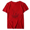 thumbnail image 5 of LUOGENLI T-shirts pour Femme pour Femmes T-shirts Décontractés de Pâques pour Femmes Mignon Lapin et Fleur Imprimé Col Rond Manches Courtes T-Shirt Ample Blouse Hauts T-shirts pour Femmes T-shirts Graphiques TTG Grande Taille Vêtements d'Été Rouge TTTG, 5 of 5