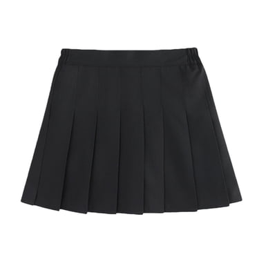 GiLiling Jupe pour Filles Jupe-Short Plissée Mini Taille Élastique Style Preppy Uniforme Scolaire Jupe Décontractée Quotidienne Athlétique (Noir, 9-10 Ans)