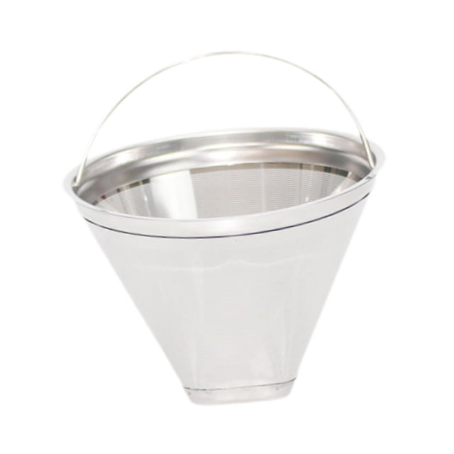 Luzkey Filtre à Café Réutilisable en Métal de Remplacement Permanent pour Camping, Robuste, à Maille Fine, avec un Diamètre de 105 mm, Fabriqué en Acier Inoxydable 304 durable. Doté d'Un design à Maille Fine Polie pour une extraction de Café Optimale et d'Une Poignée pour un Retrait Facile. Convient à la Maison, au Bureau Ou au Camping.