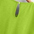 thumbnail image 4 of Chemise Décontractée pour Femme en Chiffon Uni à Manches Courtes et Col Rond, Blouse à Manches Courtes (Vert Menthe, G), 4 of 6