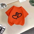 thumbnail image 5 of PMVFHDE T-Shirts Fille T-Shirt Enfant Filles Mignon Graphique Col Rond Manches Courtes Tee Été Décontracté T-Shirt Orange, 8-9 Ans, 5 of 5