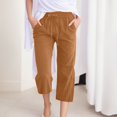 thumbnail image 2 of Women Comfortable High Waisted Wide Leg Pants Drawstring Elastic Trousers Comfy Straight Leg Long Pants With Pockets, 2 of 5