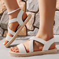 thumbnail image 3 of Omen Stitching Hollow Out Chunky Bottom Heel Big Size Open Toe Casual Sandals Women, 3 of 6