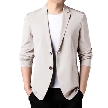 2025 Men's Blazers & Suit Jackets Spring Summer Men's Lightweight Suit Men Slim Fit Summer Suit Jacket Casual Prom Suits for Men Slim Fit Stretch Slim Fit Button Suit Slim