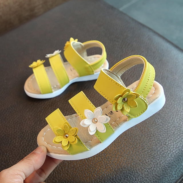 Children Girls Sandals Princess Open-toed Soft Bottom Flowers Roman Beach Shoes