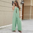 thumbnail image 5 of Women Casual Loose Long Bib Pants Wide Leg Jumpsuits Baggy Cotton Rompers Overalls with Pockets, 5 of 5