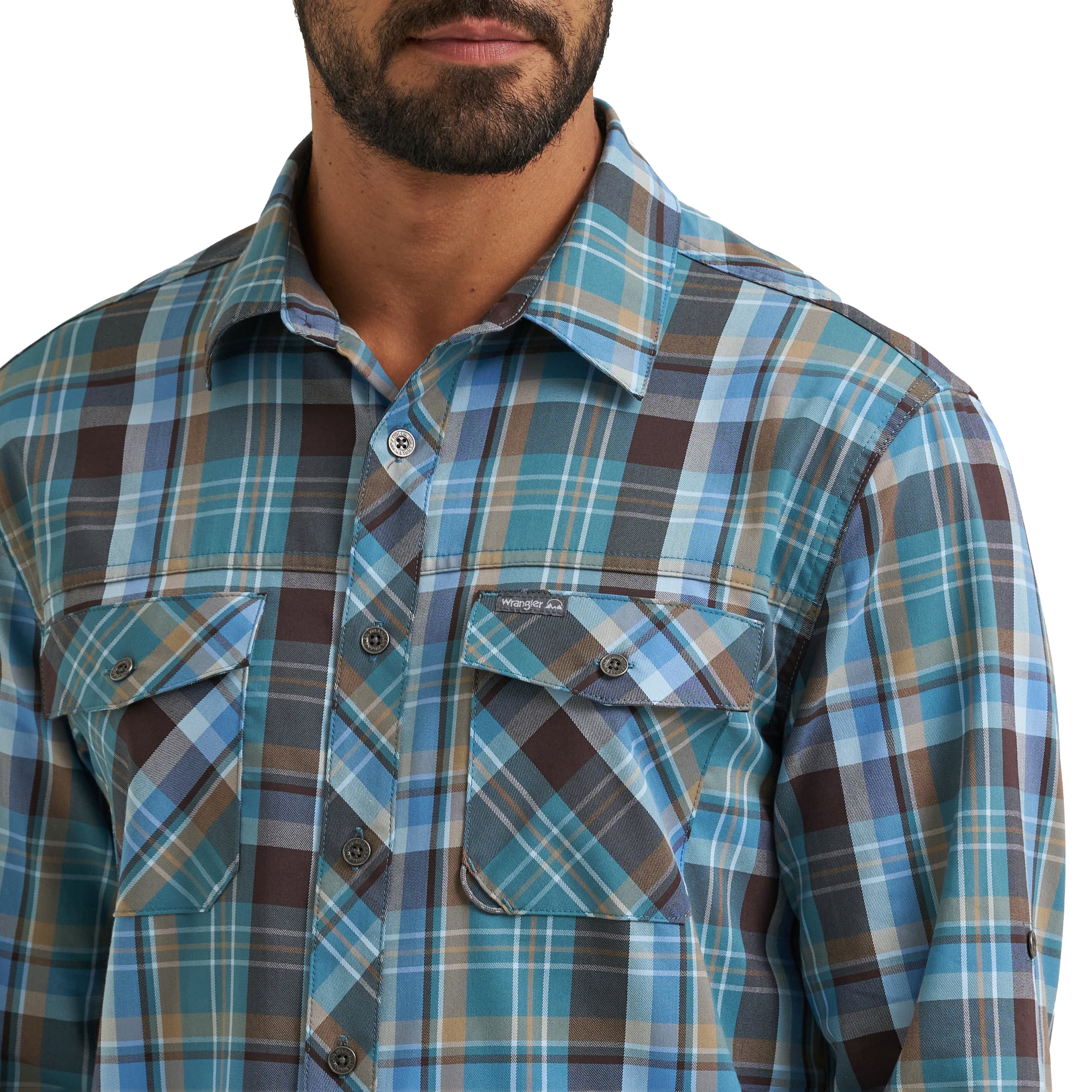 Wrangler® Men's Outdoor Top, Long Sleeve, Blue