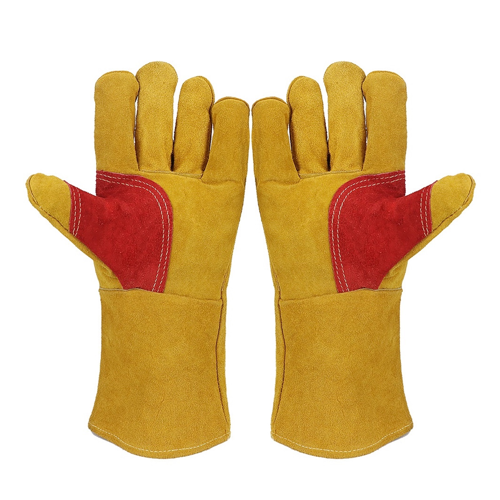 Work gloves Fireproof Leather Welder Gloves Anti-Heat Work Safety Gloves For Welding Metal protective gloves for welding ,Great Choice