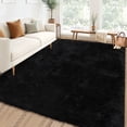 thumbnail image 2 of HOMERRY 5ft x 8ft Shaggy Area Rugs for Bedroom Living Room Fluffy Rug Plush Decorative Rug for Indoor Home Floor Carpet, Black, 2 of 2