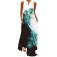 thumbnail image 2 of Robes d'Invitée de Mariage pour Femmes Robe Longue Décontractée avec Poche Imprimé Floral Robe Maxi Sans Manches Robe de Vacances en Liquidation, 2 of 9