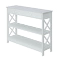 thumbnail image 1 of Convenience Concepts Oxford Table Console à 1 Tiroir avec 2 Étagères Ouvertes, Blanc, 1 of 3