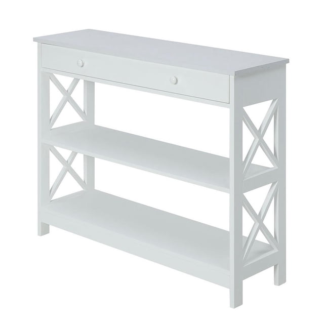 Convenience Concepts Oxford Table Console à 1 Tiroir avec 2 Étagères Ouvertes, Blanc