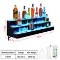 thumbnail image 3 of LED Lighted Liquor Bottle Display Shelf, 30 Inch 3-Tier Acrylic Bar Shelf, Multicolor Lighting, Remote & App Control, Wireless Mobile Connectivity, Wall-Mounted Organizer, Rectangle 30 inches, 3 of 8