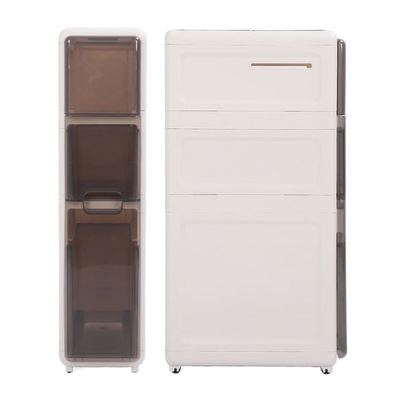 Narrow Storage Cabinet, Water Proof Slim Bathroom Storage Cabinet with 6 Wheels, Toilet Storage Cabinet Space Saving Furniture Bathroom Cabinet for Bathroom Laundry