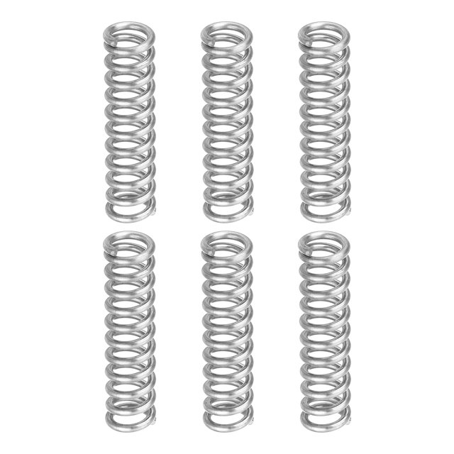 Uxcell 6Pack Compression Springs, 1mm Wire Diameter x 6mm OD x 25mm Length Stainless Steel Extension Spring, Silver