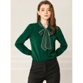 thumbnail image 3 of INSPIRE CHIC Blouse Chemise à Manches Longues de Travail pour Femmes à Col Noué Boutonnée, 3 of 4