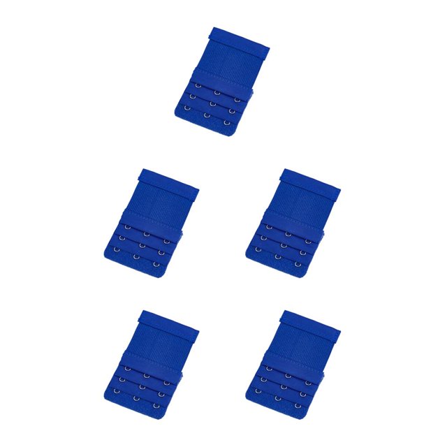 Baohd Extension Strap Bra Extender Buckle 3 Rows 3 Hooks Women Multicolor Lengthened Band Lingerie Replacement Intimates royal blue 5Set