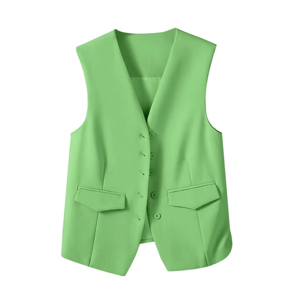 Pisexur Womens Blazer Vests Sleeveless Suit Blazers for Women Business Casual Formal Five Buttons Suit Jackets Fashioin Solid Color Suit Waistcoat Fall Jackets for Women
