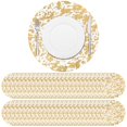thumbnail image 2 of 50 PCS Disposable Dining Plate Mats, Golden Bowl Tableware Place Mat Pads Set, 13 Inches Round Foil Mesh Pressed Table Doilies, Metallic Thin Mesh Table Mats for Dining Table Wedding Birthday, 2 of 6