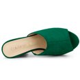 thumbnail image 4 of BLISSFUL STEP Sandales à Talons Épais à Plateforme à Bout Ouvert pour Femmes Vert 7,5, 4 of 7
