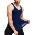 thumbnail image 3 of LUXUR Mens Tank Top Solid Color Muscle Shirt Sleeveless Summer Tops Comfy Vest Tummy Control Tee Blue S, 3 of 3