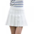 thumbnail image 3 of Jupe de Tennis pour Femme Fille Blanche Taille Haute à Carreaux Patineuse Évasée Plissée Mini Robe m Minuit, 3 of 6