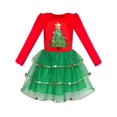 thumbnail image 1 of Robe Fille Sapin de Noël Manches Longues Robe de Fête du Nouvel An 10 Ans, 1 of 7