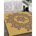 thumbnail image 3 of Ahgly Tapis Rectangulaire Lavable en Machine Intérieur Transitionnel Marron Sienne, 8 Pieds x 10 Pieds, 3 of 7
