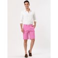 thumbnail image 3 of INSPIRE CHIC Men's Stripe Flat Front Mid Rise Chino Walk Shorts, 3 of 7